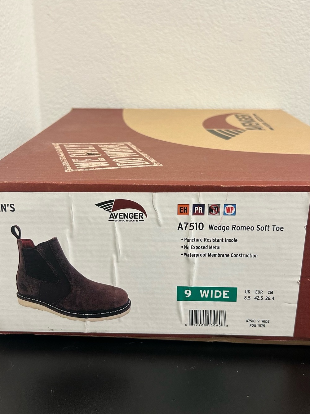 Avenger Work Boots A7510 Wedge Romeo Soft Toe Brown Men’s 9W - Picture 11 of 11